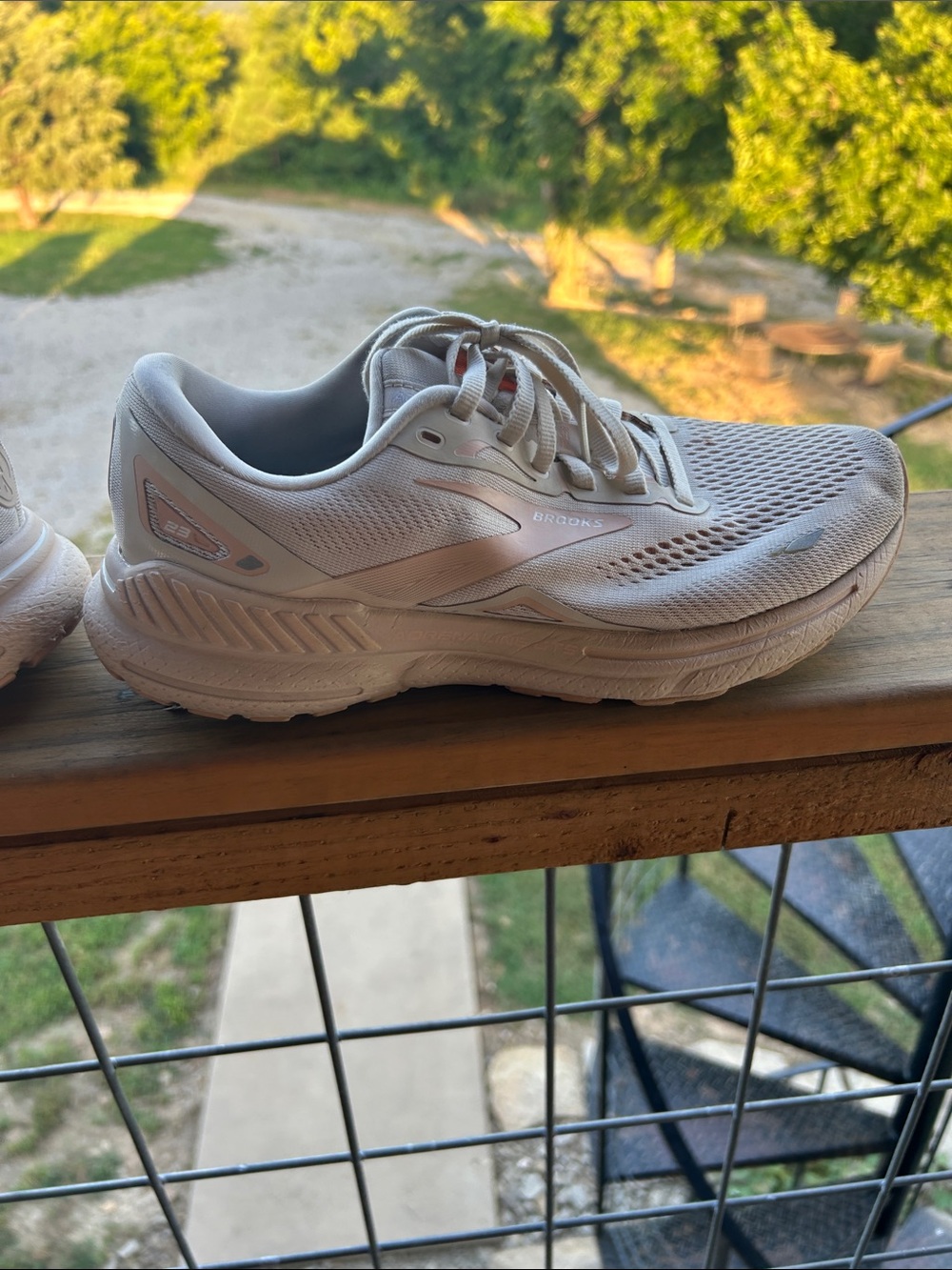 Brooks Women's Running Sneakers in Cream with Pink Accents - Picture 15 of 16